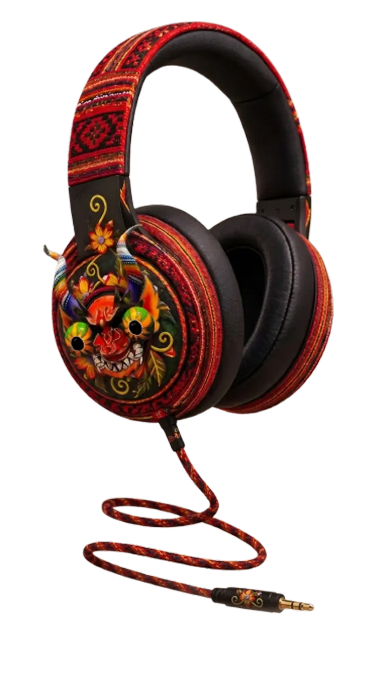 Audífonos con diseño de textil andino